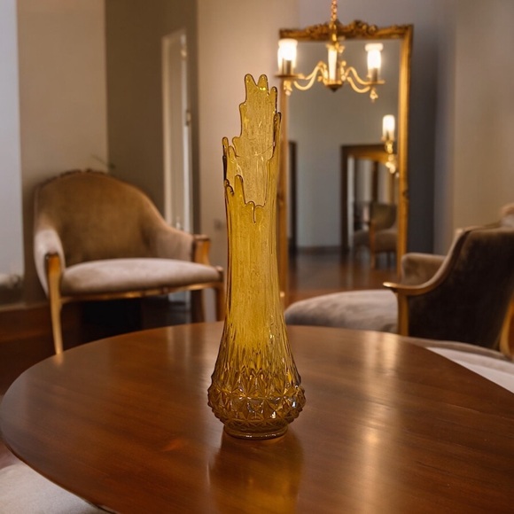 25.25”! Vintage MCM L.E. Smith swung glass vase 25.25” H x 7” W x  21.5” dia bas - Picture 4 of 10